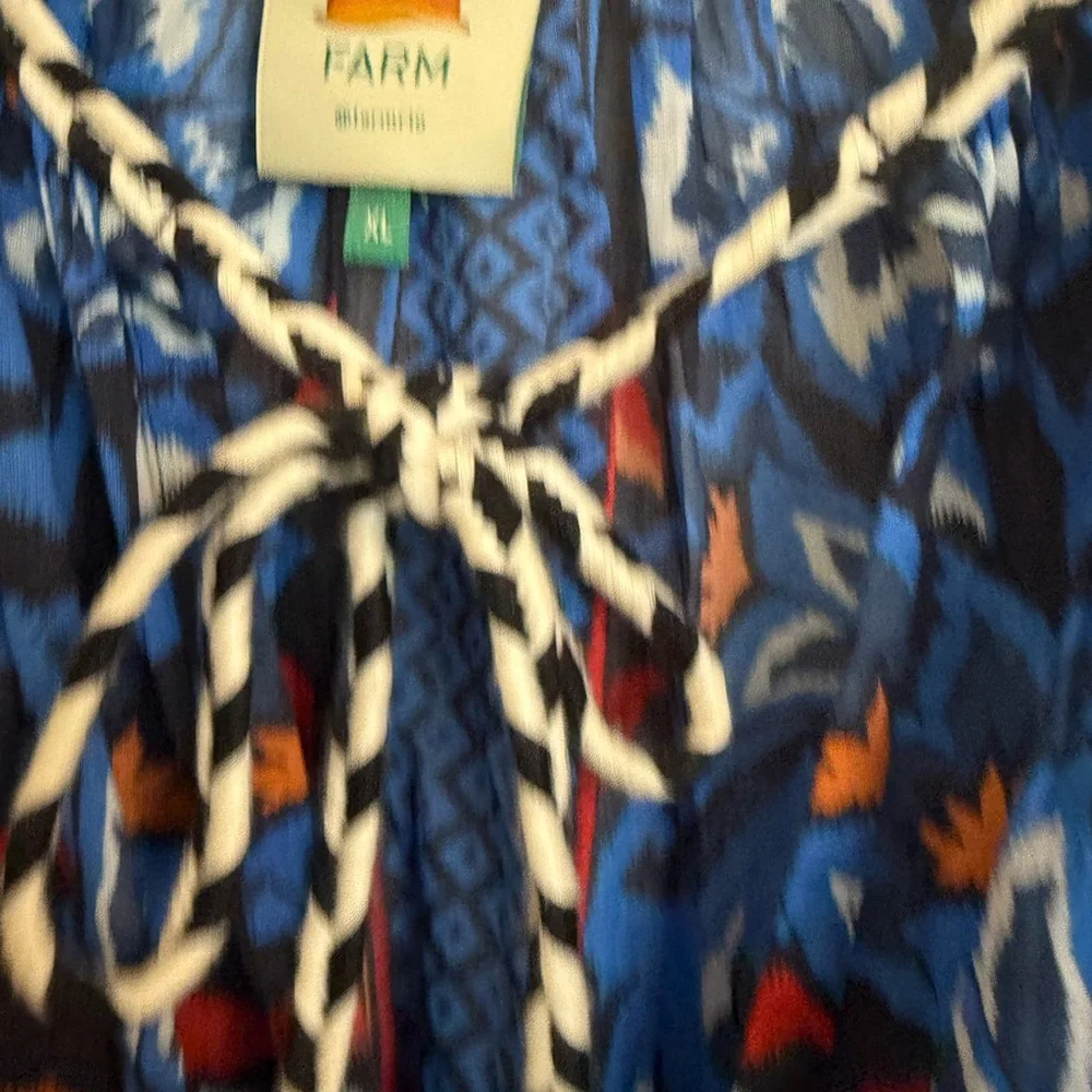 FARM Rio Blue and Orange Blouse - Picture 2 of 12